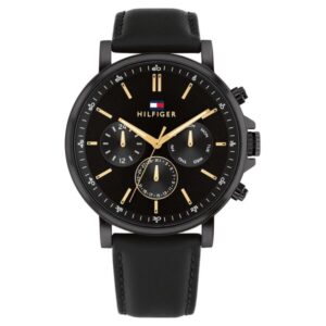 Tommy Hilfiger Multifunction Black Round Dial Watch For Men-1792144